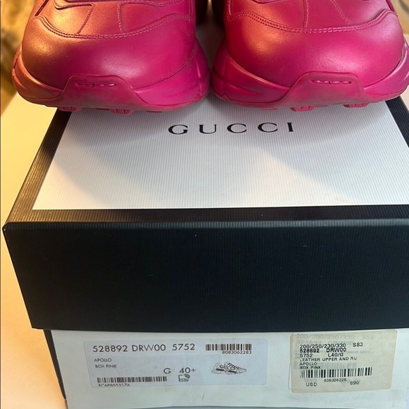 EUC Gucci Women’s Pink Sneakers – Size 40.5 (US 10.5) – Luxury Designer with Box - Picture 3 of 16